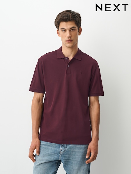 Morado - Regular Fit Short Sleeve Pique Polo Shirt