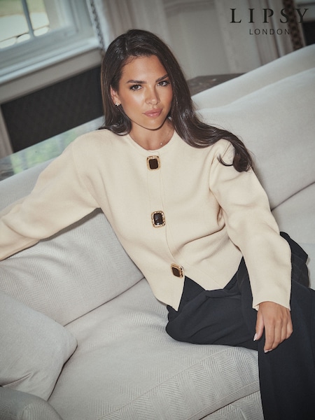 Cream - Lipsy Cocoon Sleeve Knitted Jumper