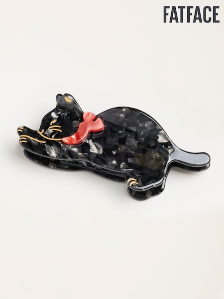 Black - Fatface Cat Claw Clip
