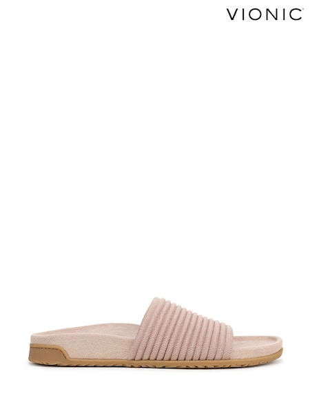 מטאלי - Vionic Evie Knit Regular Fit Arch Support Sliders (V64073) | ‏553‏₪