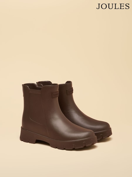Chocolate Brown - Joules Raindance Eva Lightweight Ankle Wellies