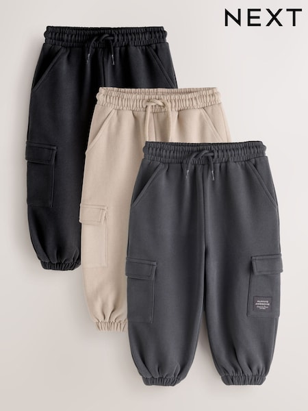 Charcoal Grey/ Black - Soft Touch Jersey Joggers (3mths-7yrs)