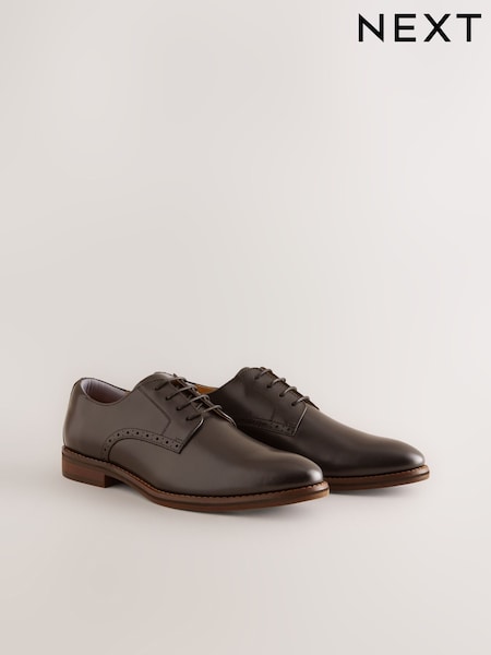 Brown - Regular Leather Derby Shoes