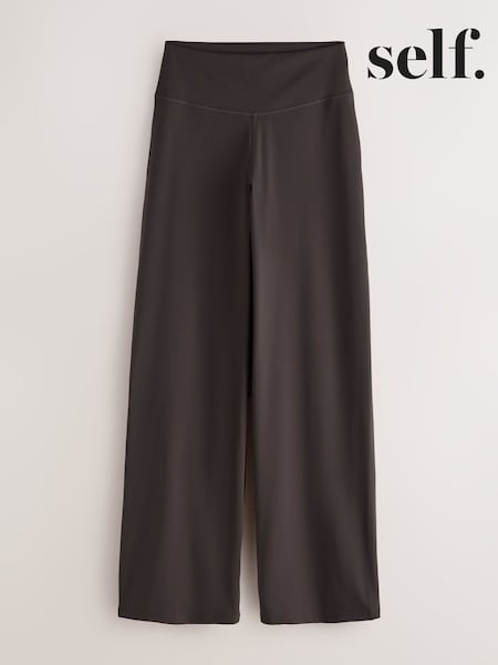 Chocolate Brown - Self. Wide High Waist Leggings