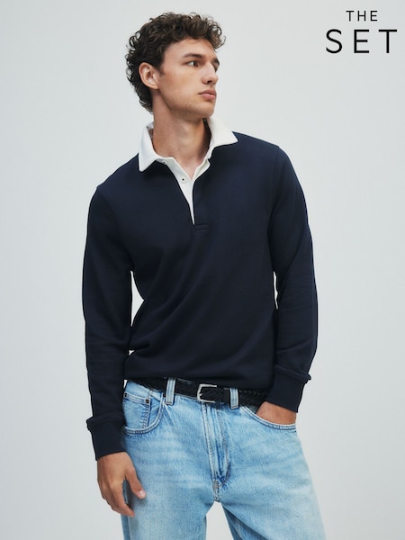 Navy/Grey - Regular The Set 2 Pack Sweat Rugby Tops
