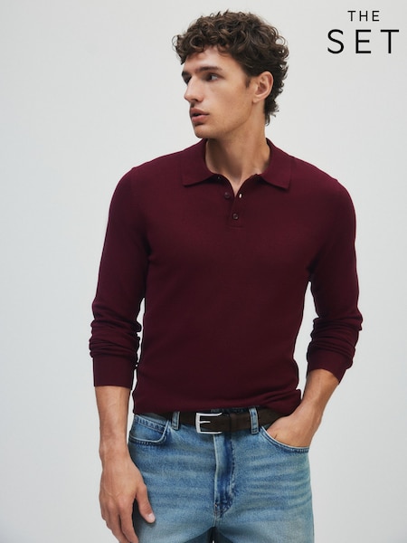 Burdeos - Regular The Set 3 Pack Long Sleeve Knitted Polo Jumpers