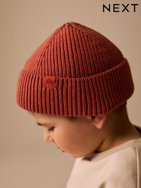 Pumpkin Orange - Knitted Beanie Hat (1-16yrs)