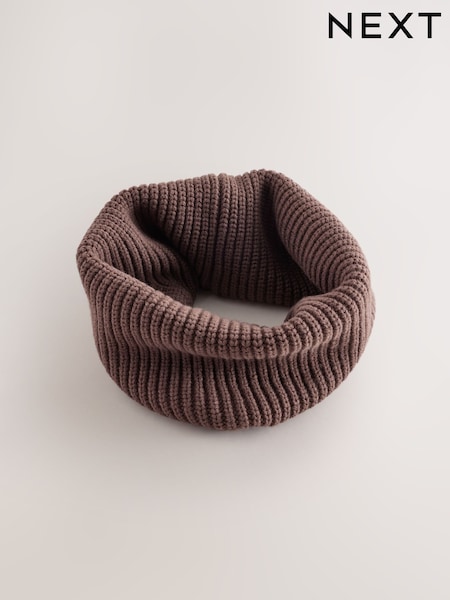 Marron chocolat - Écharpe de nuit en tricot côtelé (1-16ans)