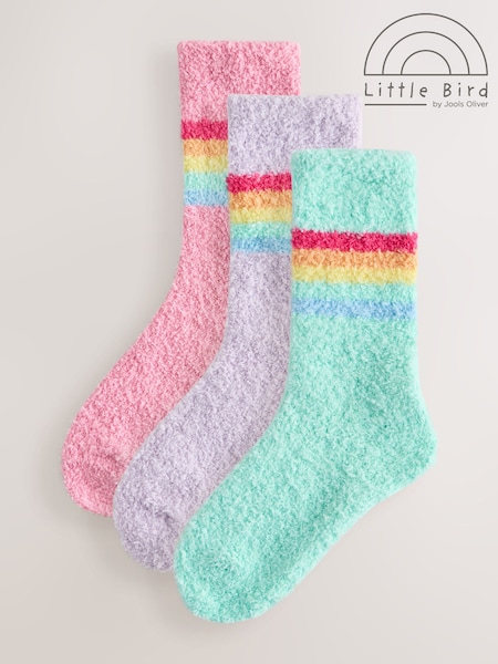 Multi Stripe Pastel - Little Bird By Jools Oliver Cosy Ankle Socks 3 Pack