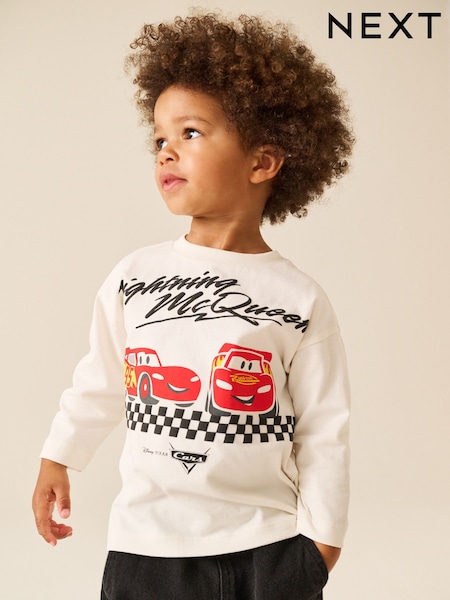Ecru - Cars Long Sleeve T-shirt (9mths-8yrs)