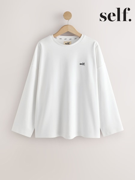 White - Self. Oversized Long Sleeve Top