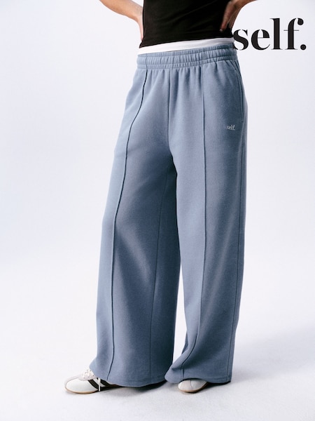Blue - Self. Wide Leg Joggers