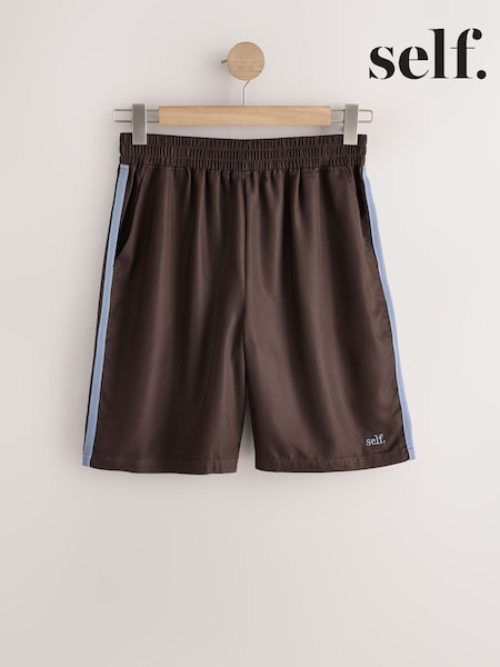 Marrone cioccolato - Self. Side Stripe Shorts