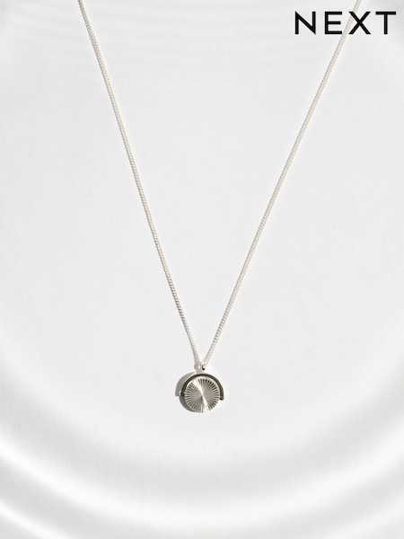 Silver Tone - Waterproof Stainless Steel Spinner Necklace