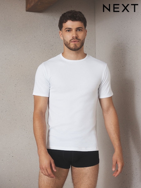 White - Short Sleeve Thermal Tops 2 Pack