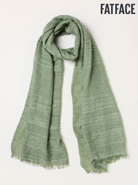 綠色 - Fatface Textured Lightweight Scarf