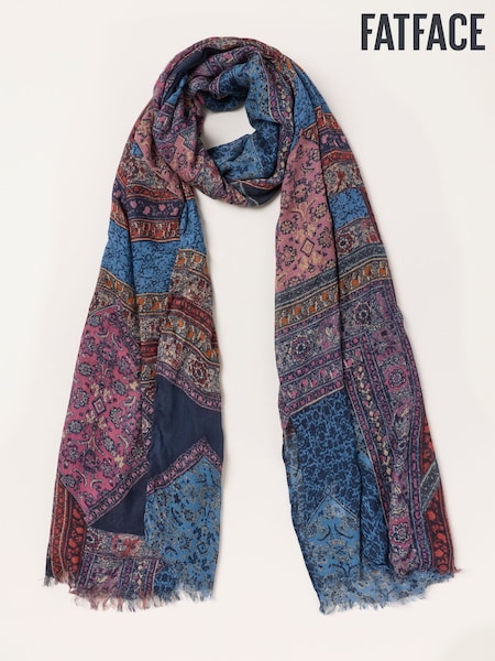 Multi - Fatface Patchwork Lightweight Scarf
