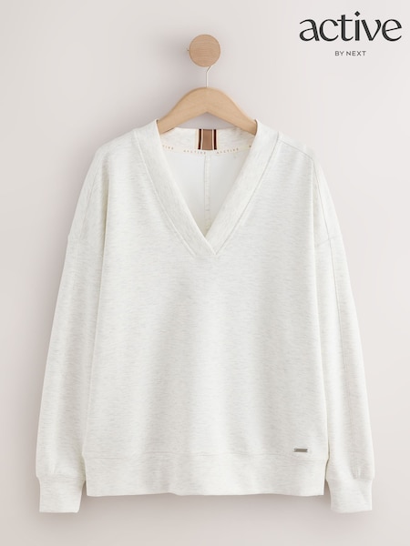 Grey Marl - Active Modal V-neck Jumper
