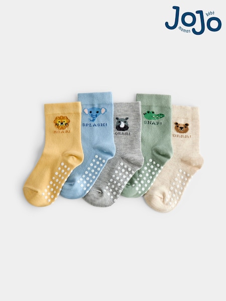Multi - Jojo Maman Bébé 5-pack Safari Animal Socks