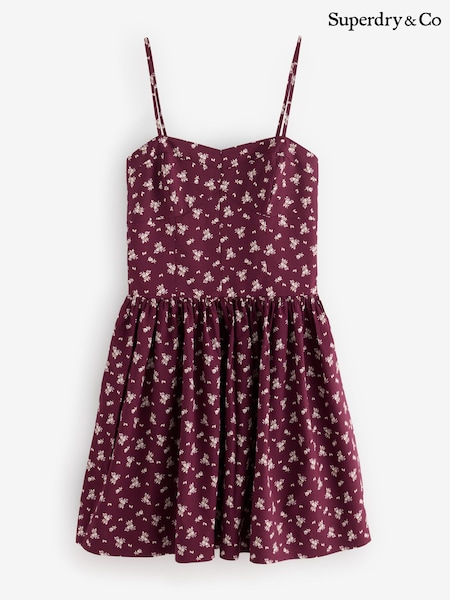 Red - Superdry Corset Cami Mini Dress