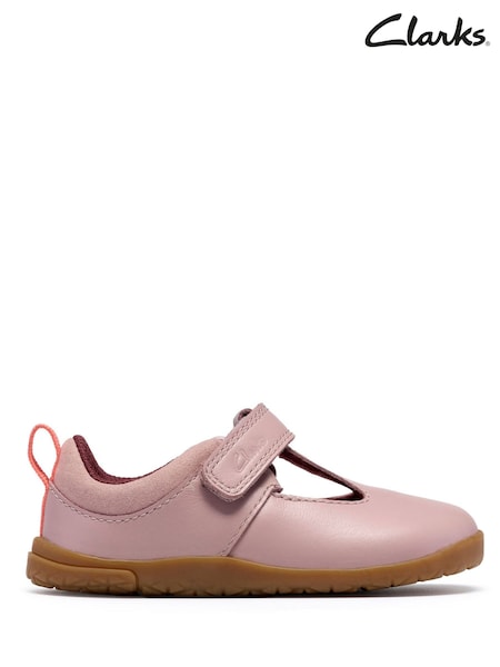 Pink - Clarks Harbour Hop Leather Barefoot Toddler Shoes