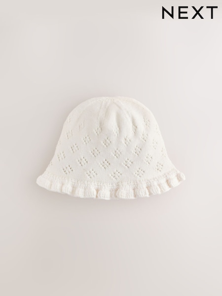 화이트 니트 - Frill Baby Hat
