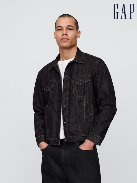 Washed Black - Regular Gap Classic Icon Denim Jacket