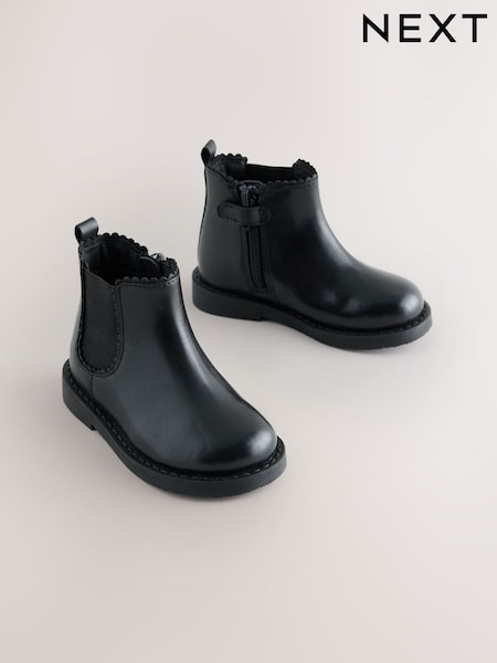 Black - Leather Chelsea Ankle Boots