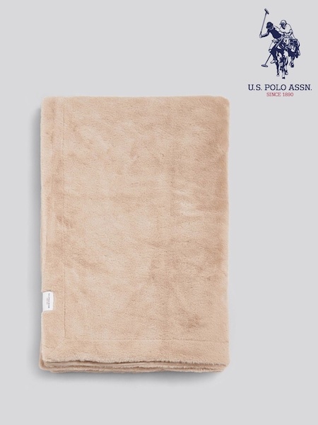 Us Polo Assn Camel Premium Fur-Style Throw (V65416) | € 123
