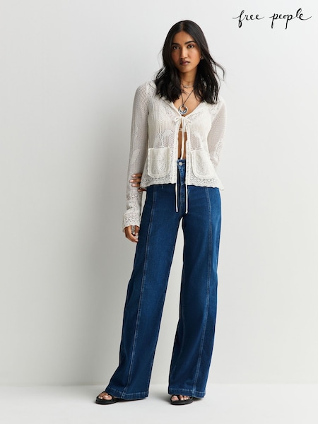 Blue - Free People Libre Wide Leg Jeans