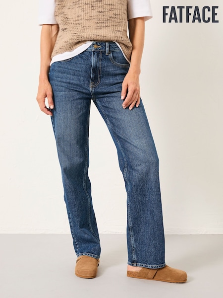 Denim azul - Fatface Relaxed Straight Jeans