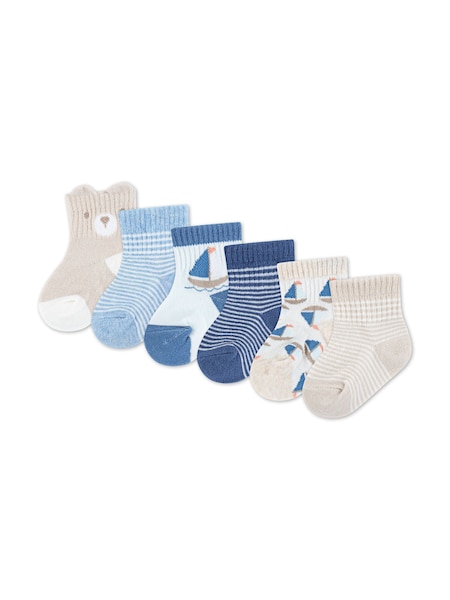 Huggies Blue Baby Socks 6 Pack (V65628) | ‏105 د.إ.‏