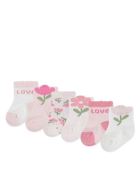 Huggies Baby Pink 6 Pack Socks (V65630) | ‏105 د.إ.‏