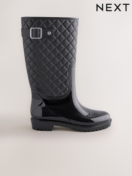 블랙 - Quilted Wellies