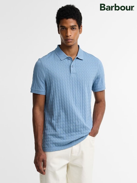 أزرق - Regular Barbour® Faversham Tailored Textured Polo Shirt