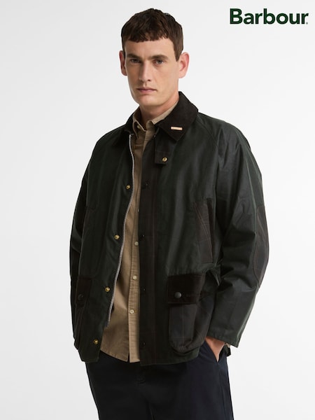 Green - Regular Barbour Icons Patch Bedale Wax Jacket
