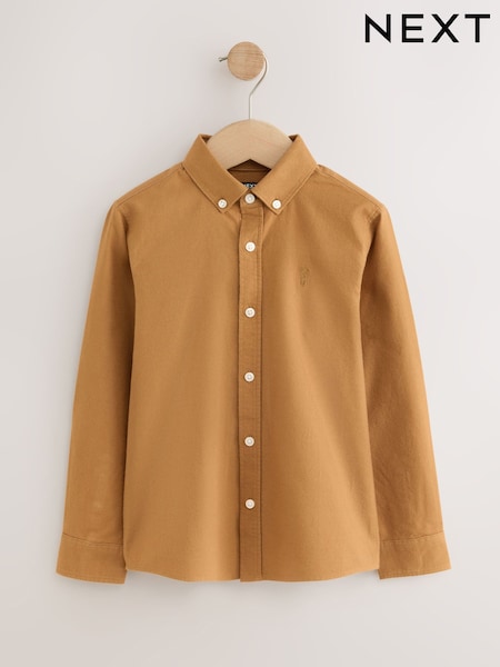 Mustard Yellow - Long Sleeve Brushed Oxford Shirt (3-16yrs)