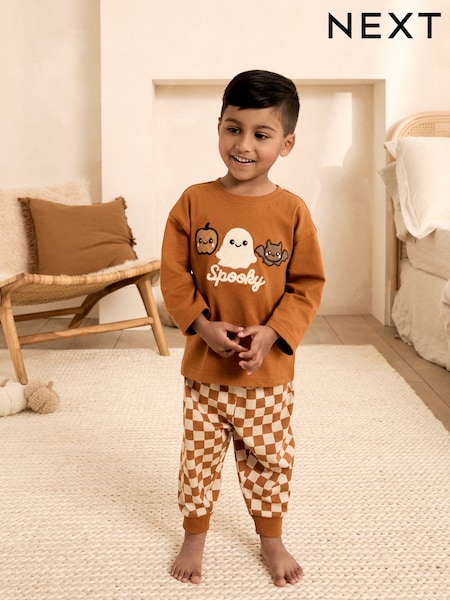 Orange Checkerboard - Halloween Pyjamas (9mths-12yrs)
