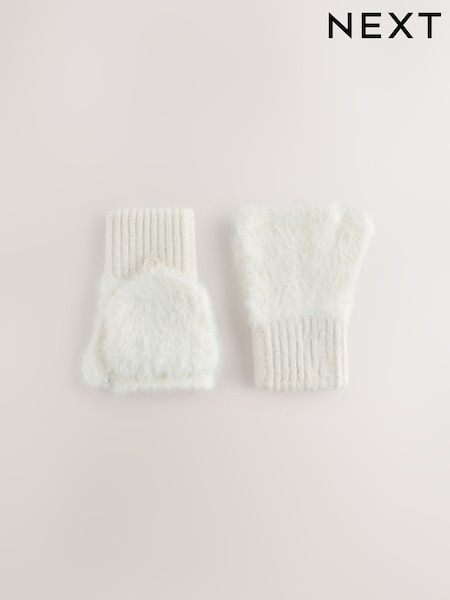 Blanc - Feather Flip Mitt Gloves (3-16yrs)