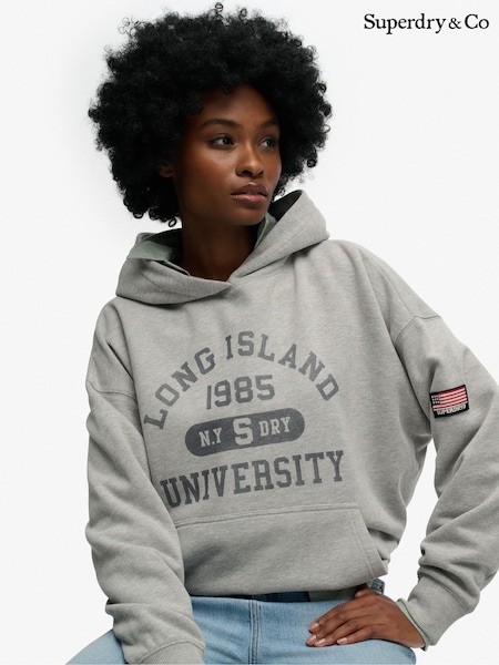 Superdry Grey Athletic Essentials Relaxed Hoodie (V66003) | SGD 87