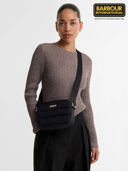 Noir - Barbour® International Monaco Baffle Quilt Cross-body Bag