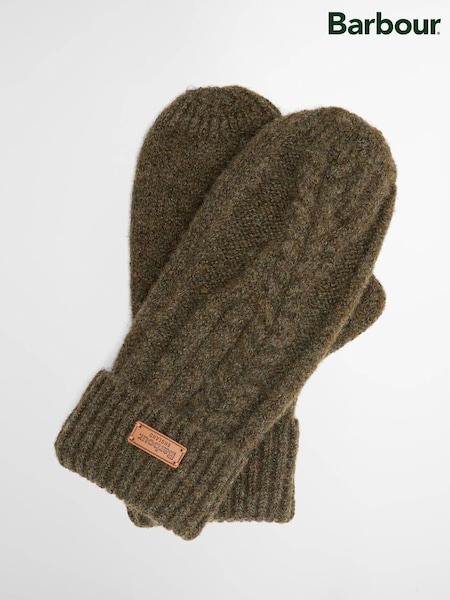 Green - Barbour® Elsdon Knitted Mittens