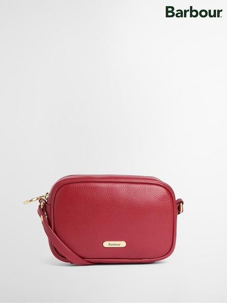 Red - Barbour® Daphne Mini Leather Cross-body Bag