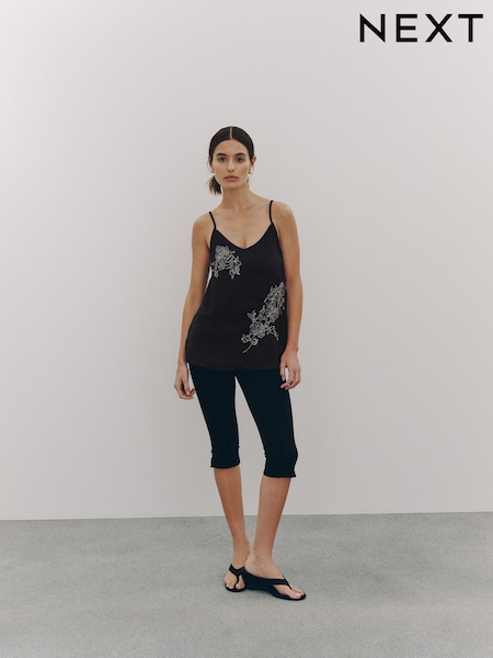 Black - Sequin Embellished Cami Top