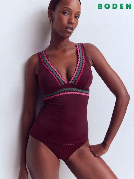 Boden Brown Porto Tankini Top (V66340) | SGD 114