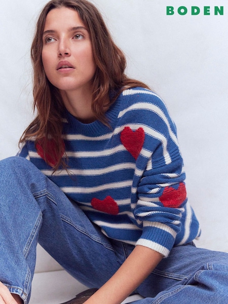 Boden Blue Isa Embroidered Jumper (V66376) | kr2 026