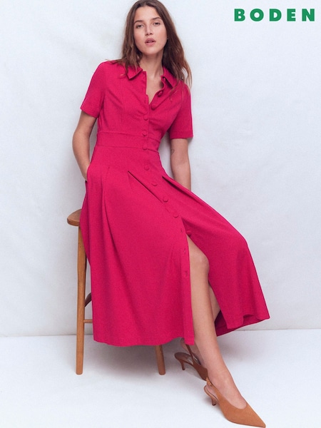 Boden Pink Bridget Ponte Shirt Dress (V66378) | €207