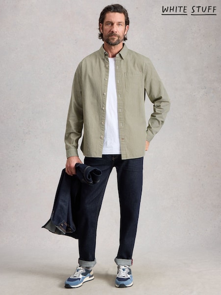 White Stuff Green Sefton Stripe Shirt (V66453) | AED320