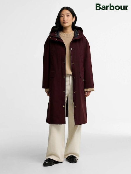 أحمر - Barbour® Stevie Waterproof Coat