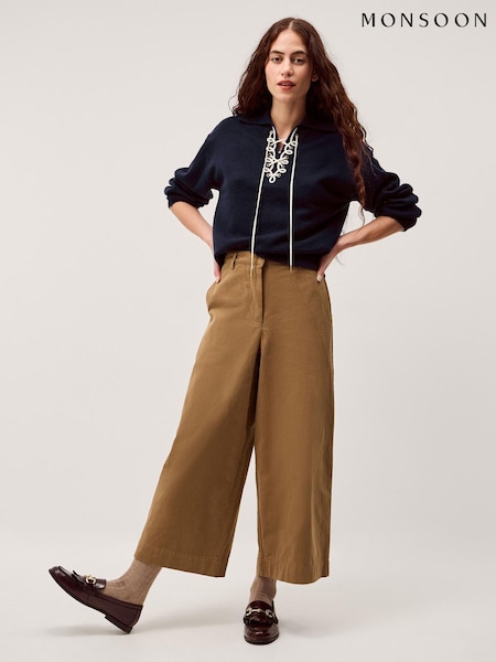 Monsoon Blue Terese Tie Collared Jumper (V66635) | kr1 021